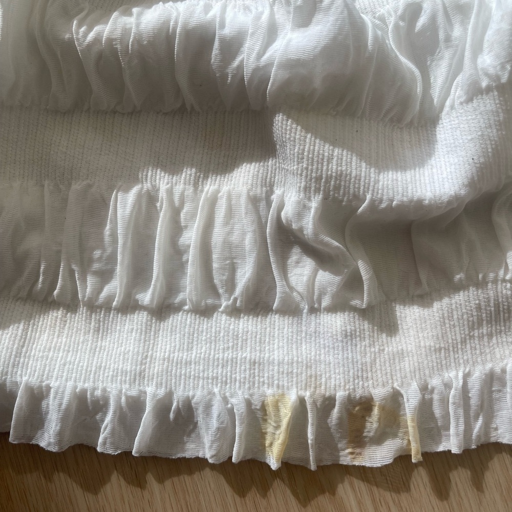 Cider White Ruched Ruffled Midi Sundress - Picture 5 of 6